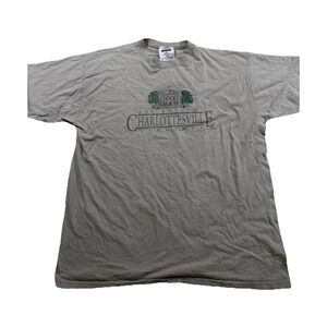 Charlottesville Virginia UVA Rotunda Vintage Single Stitched Shirt Patriotic XL